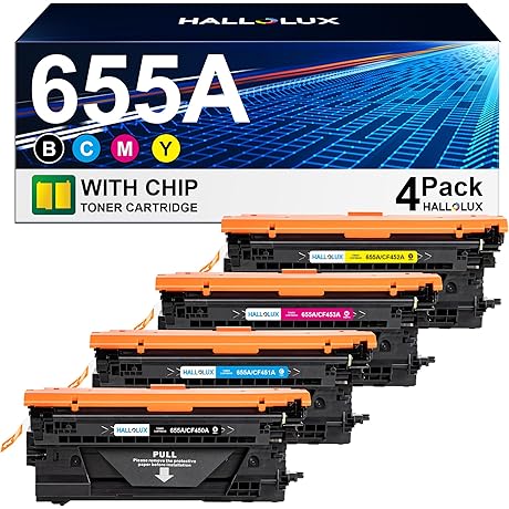 Replacement HP 655A CF450A Toner Cartridge in a Cost-Effective 4-Pack