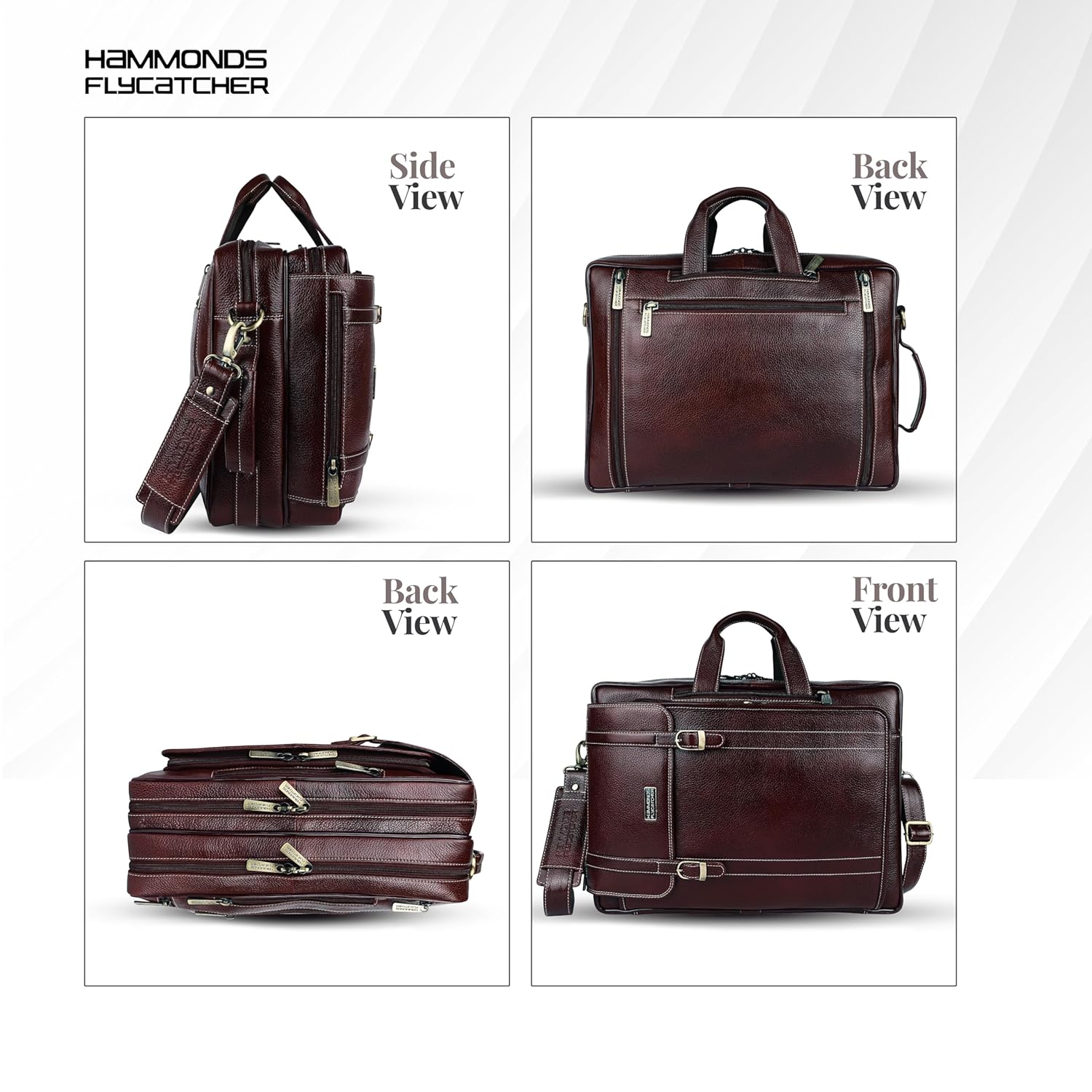 HAMMONDS FLYCATCHER Genuine Leather Office Bag for Men, 2in1 Brown Laptop Bag for Men, Fits 15.6" Laptop, Adjustable Strap, Multi Compartments Ideal for Office, Travel, Daily Use, 1 Year Warranty 36 81FiNd fuKL. SL1500