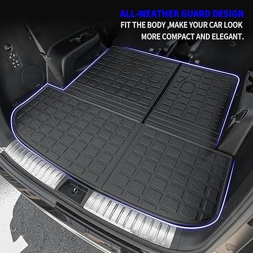 Miniatura 3 de Rongtaod Fit Hyundai Palisade 2020-2023 Trunk Mat Cargo Mat Cargo Liner All Weather Trunk Liner 2022 Palisade Accessories (Trunk Mats with Backrest
