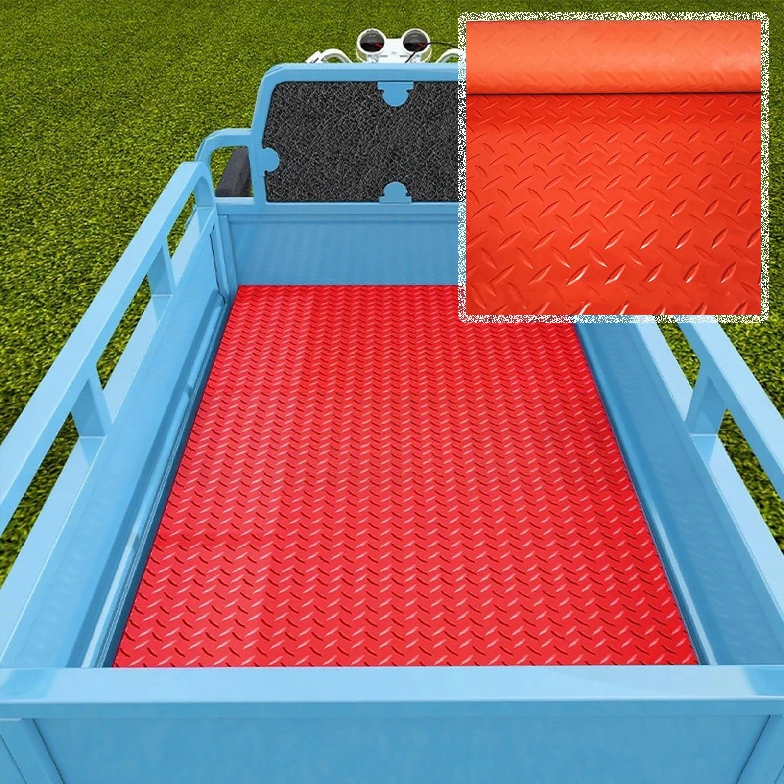 Elitix Rubber Flooring Electrical Roll for Car, Waterproof Non-slip Rubber Flooring Rolls Kitchen Garage Floor, Industry Home Gym Parking Mats Door Mats(Red,1.5 x 2.2m/4.9 x 7.2ft)