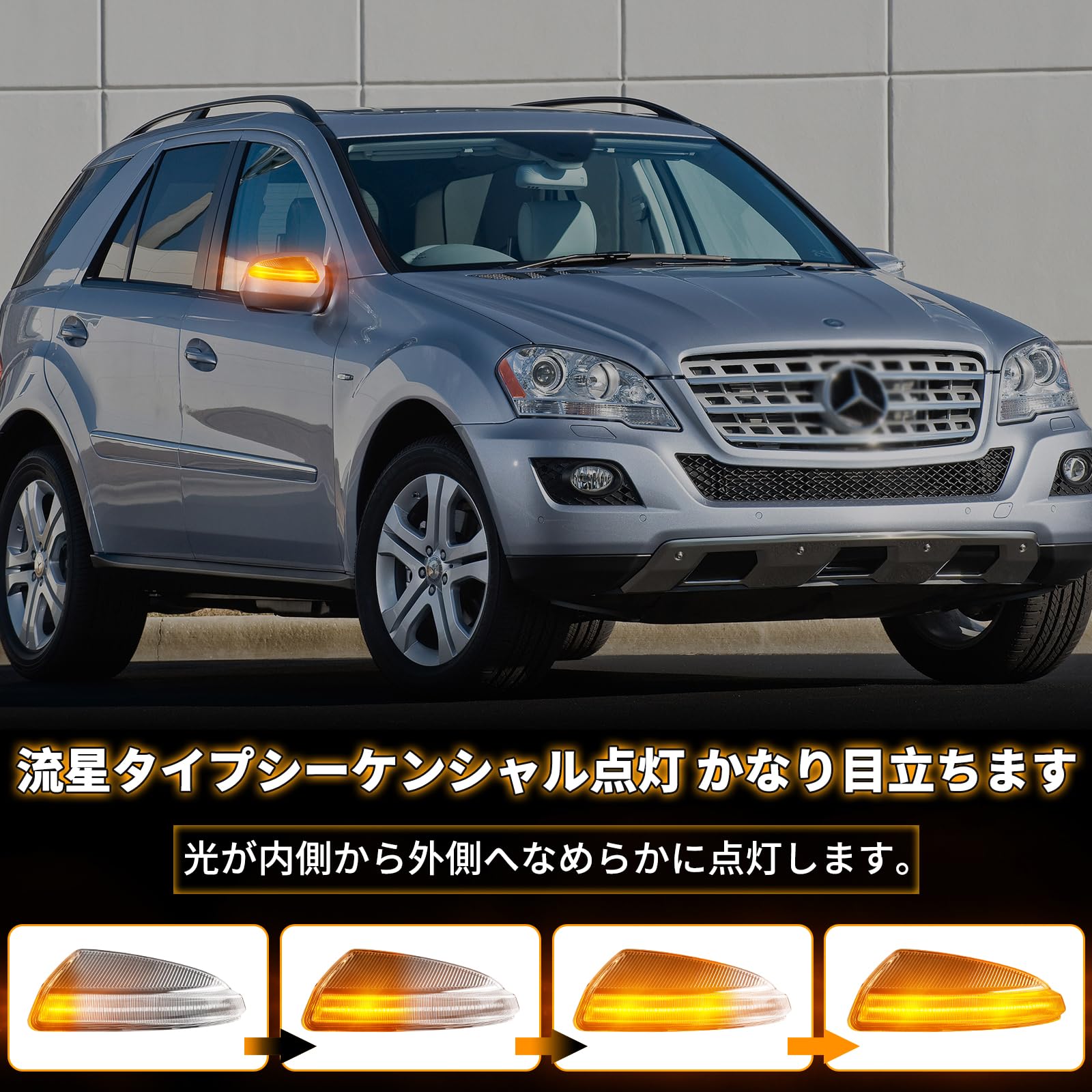Amazon.co.jp: POPMOTORZ LED 流れる ドアミラー ベンツ適合 Cクラス