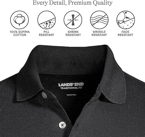 Miniatura 3 de Lands' End Polo de algodón Supima de manga larga para hombre