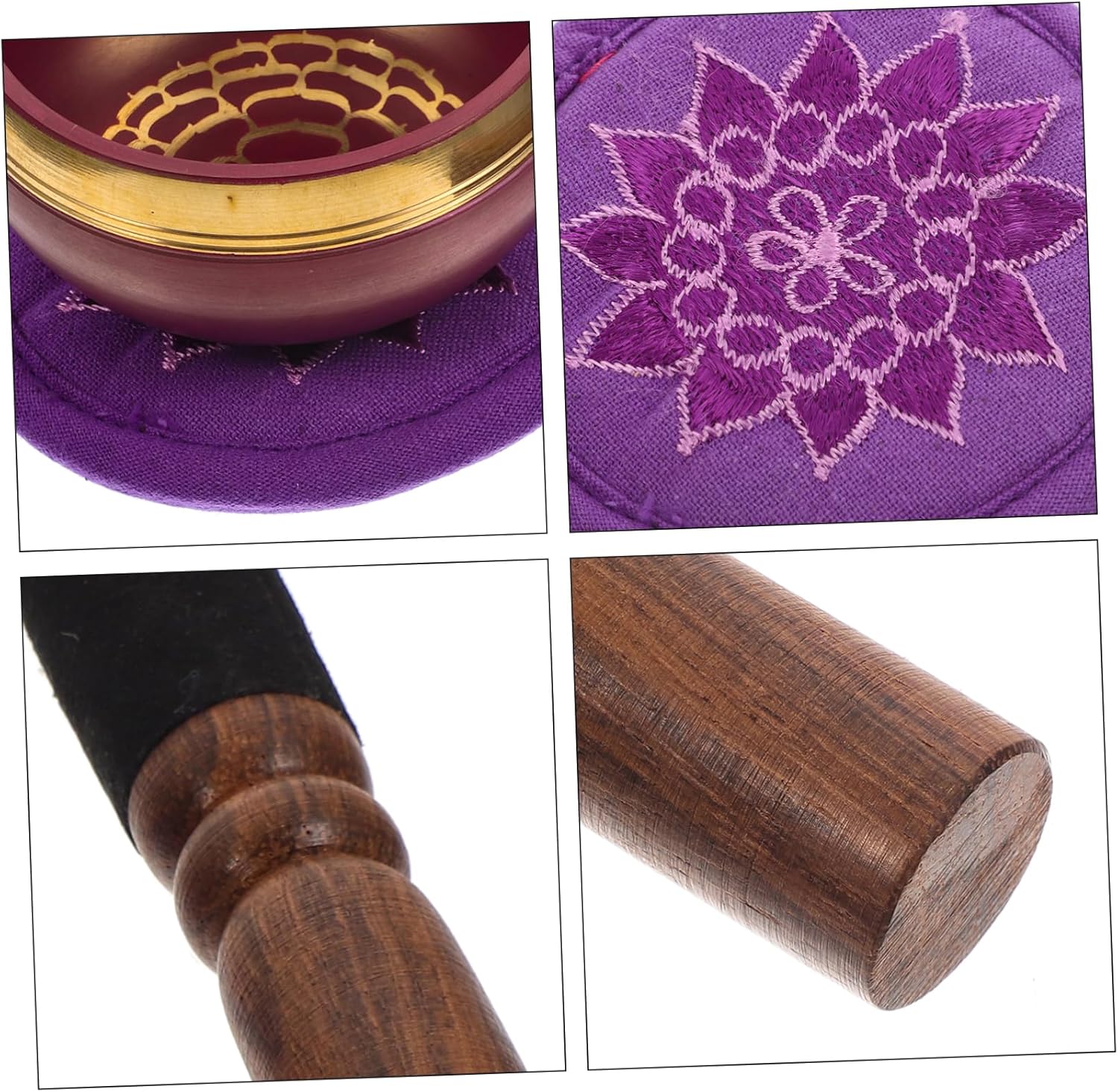 ibasenice 1set Meditation Singing Bowl Nepalese Copper Bowl with Mallet Cushion for Mindfulness Yoga and Relaxation Calming Sound for Meditation