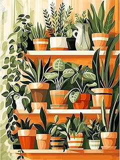 Plant Diamond Painting Kits for Adults - Potted Diamond Art Kits for Adults, Round 5D Gem Art Kit for Adult DIY Crafts Kit Gift Home Wall Decor Gifts (16x12 inch)