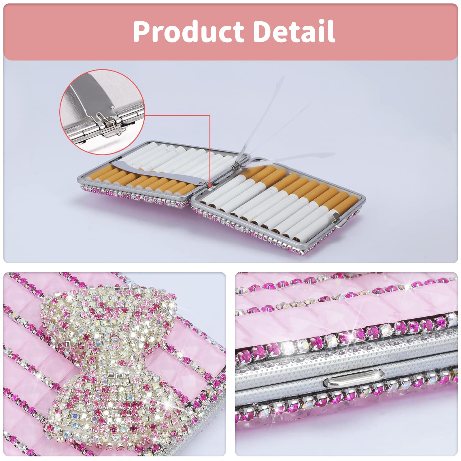 Amazon.com: Bling Crystal Cigarette Box Case Pocket Carrying Cigarettes  Storage Holder (Pink) : Health & Household