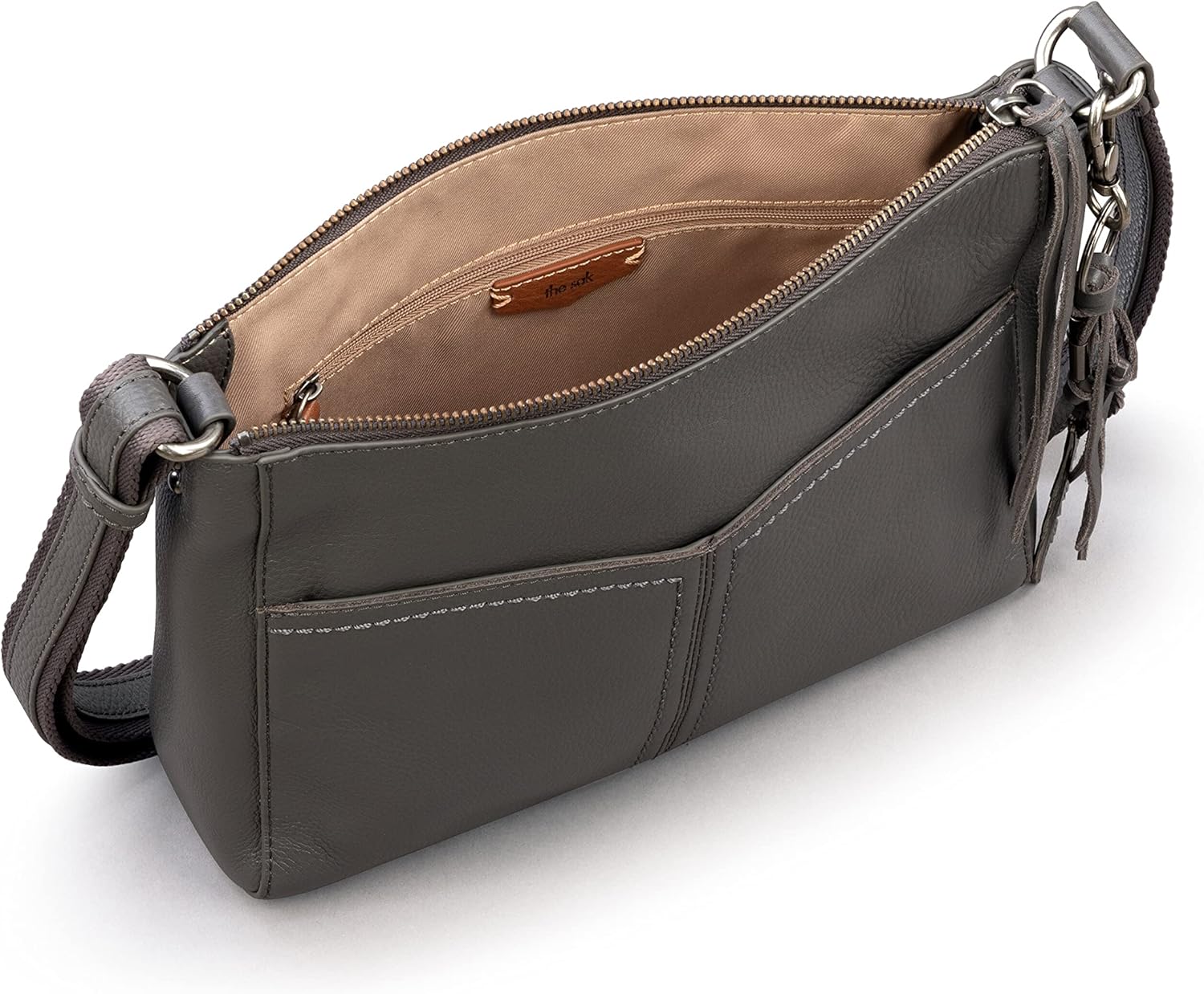 The Sak Alameda Leather Crossbody Purse - Leather Women's Handbag for Everyday & Travel - Cross Body Bag With Zipper - Image 3