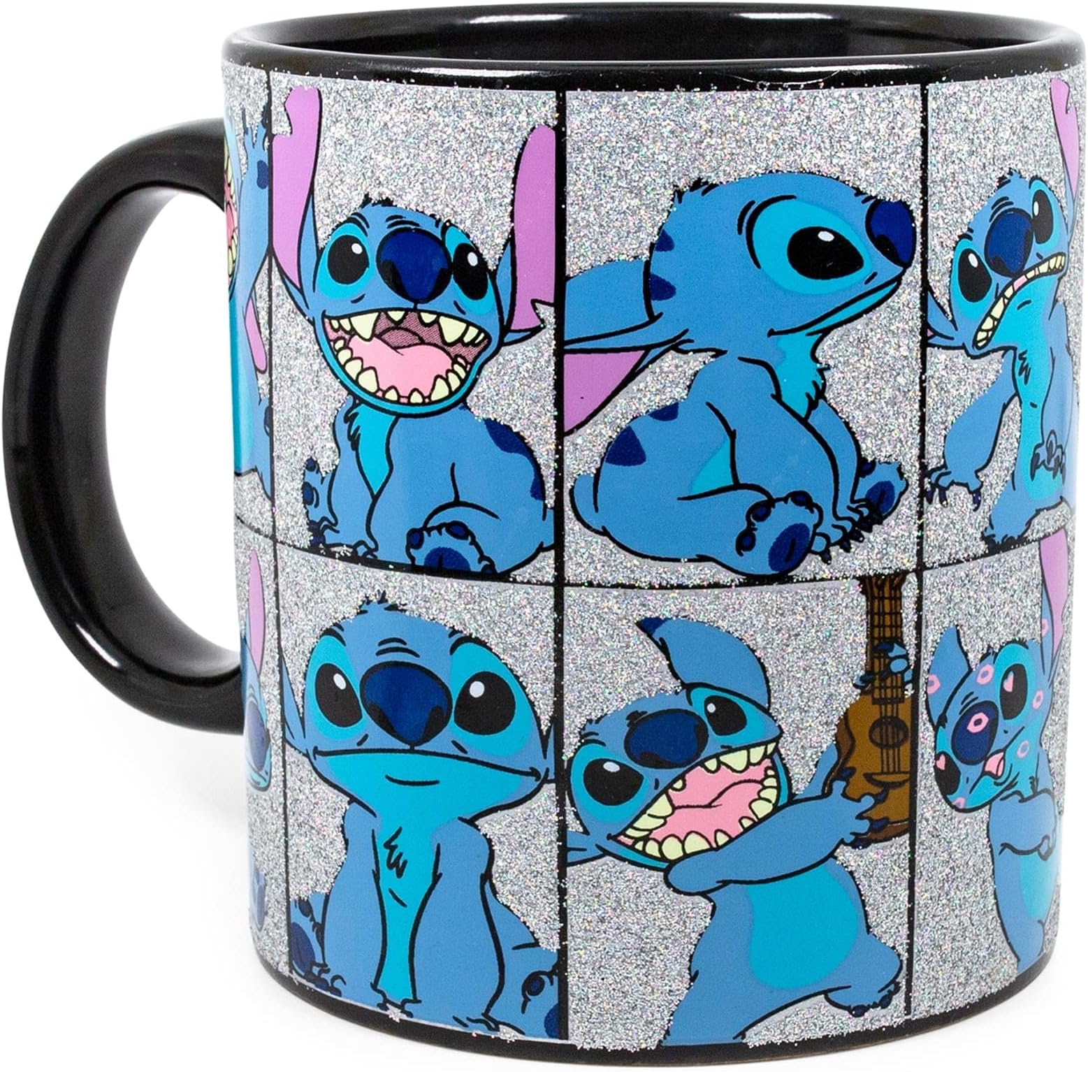 Amazon.com | Silver Buffalo Disney Lilo & Stitch Stitch Grid Glitter ...