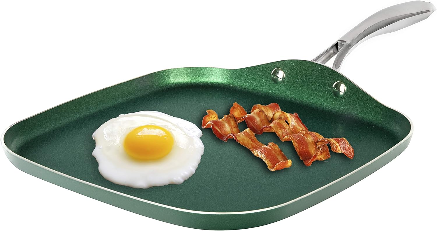Granitestone Green Nonstick Griddle Pan/Flat Grill with Ultra Durable