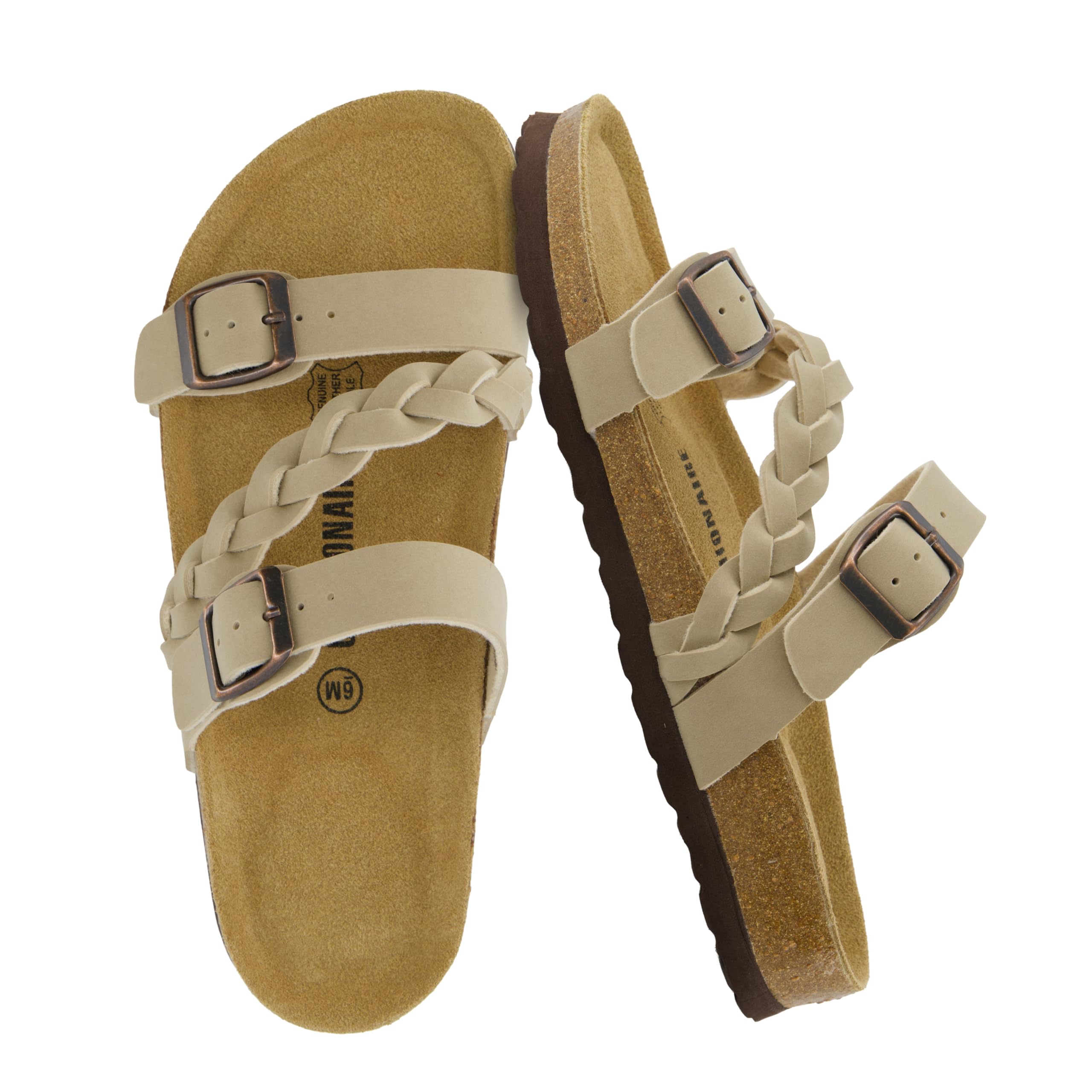 CUSHIONAIRE Women's Lizzy Cork Footbed Sandal with +Comfort and Wide Widths Available