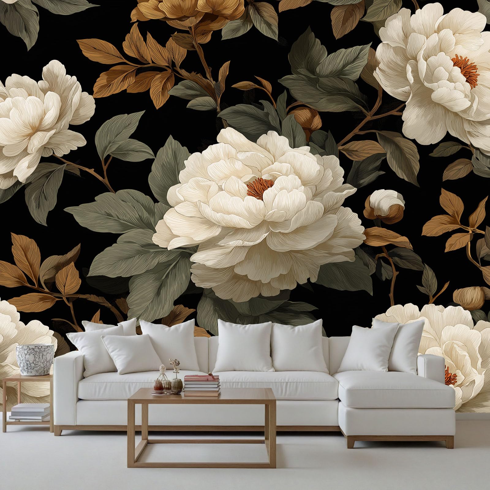 Papier peint pivoine blanc 150x105 : adieu aux murs ternes