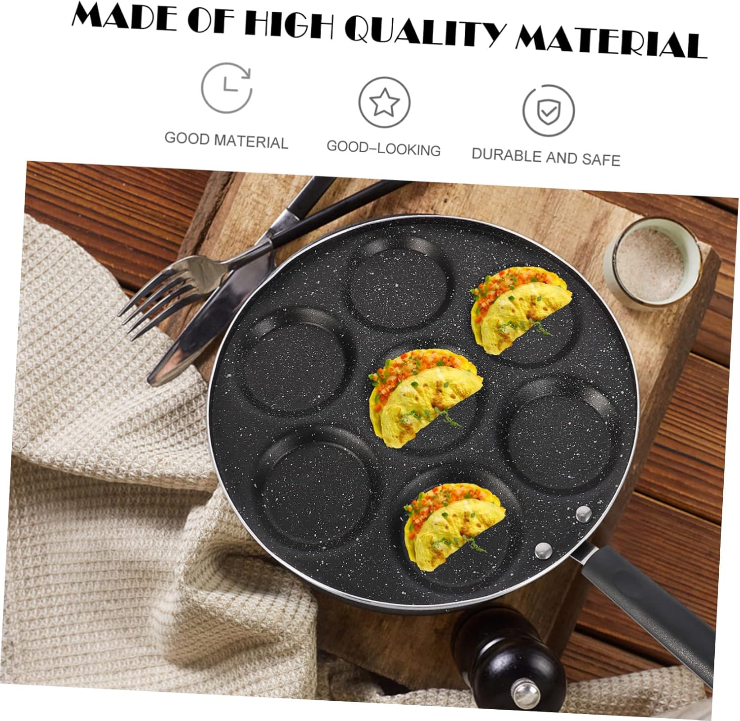 1pc Non-stick Fried Egg Pan Compartments Versatile Omelette Maker for Home Cooking and Restaurant Use for Eggs Pancakes and Sandwiches