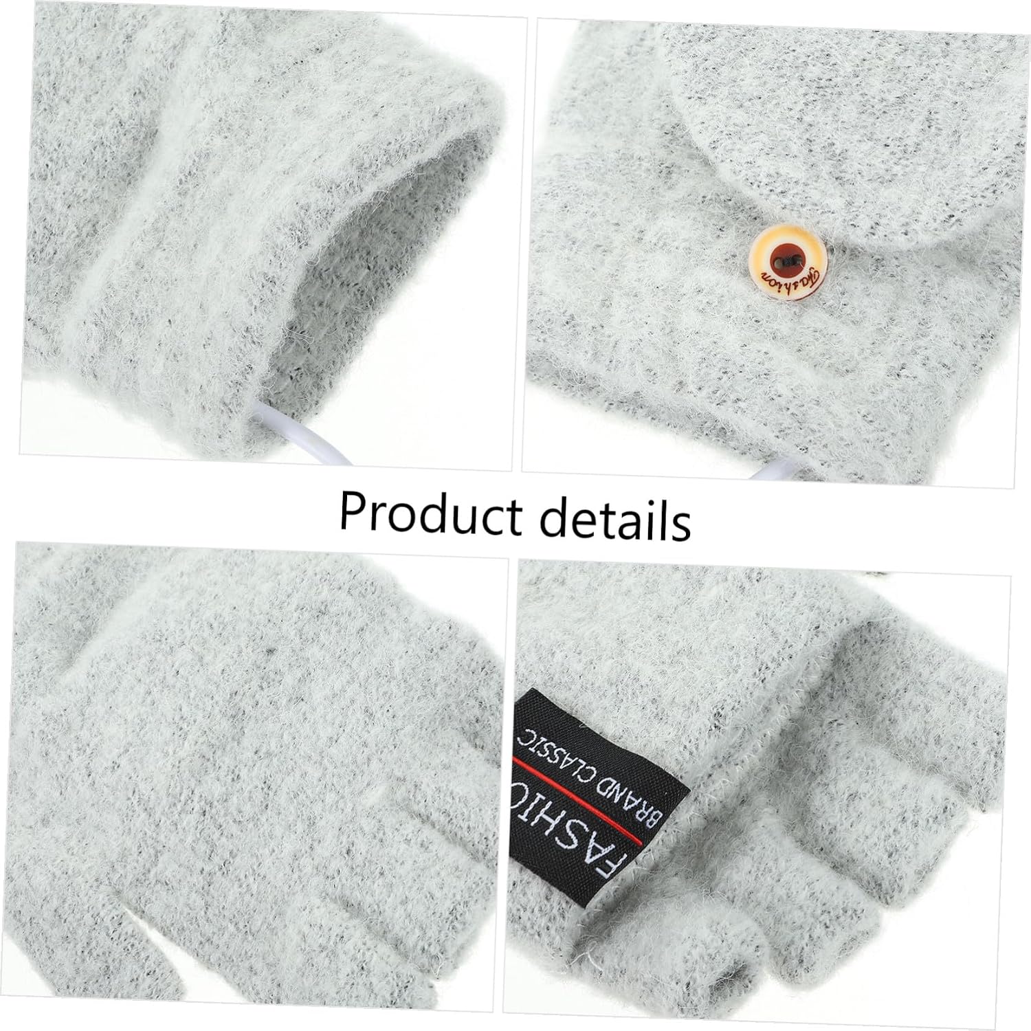 Toddmomy Usb Heated Knit Gloves Versatile Double-sided Winter Half Finger Mittens for Hand Warmth for Gaming Working and Outdoor Activities