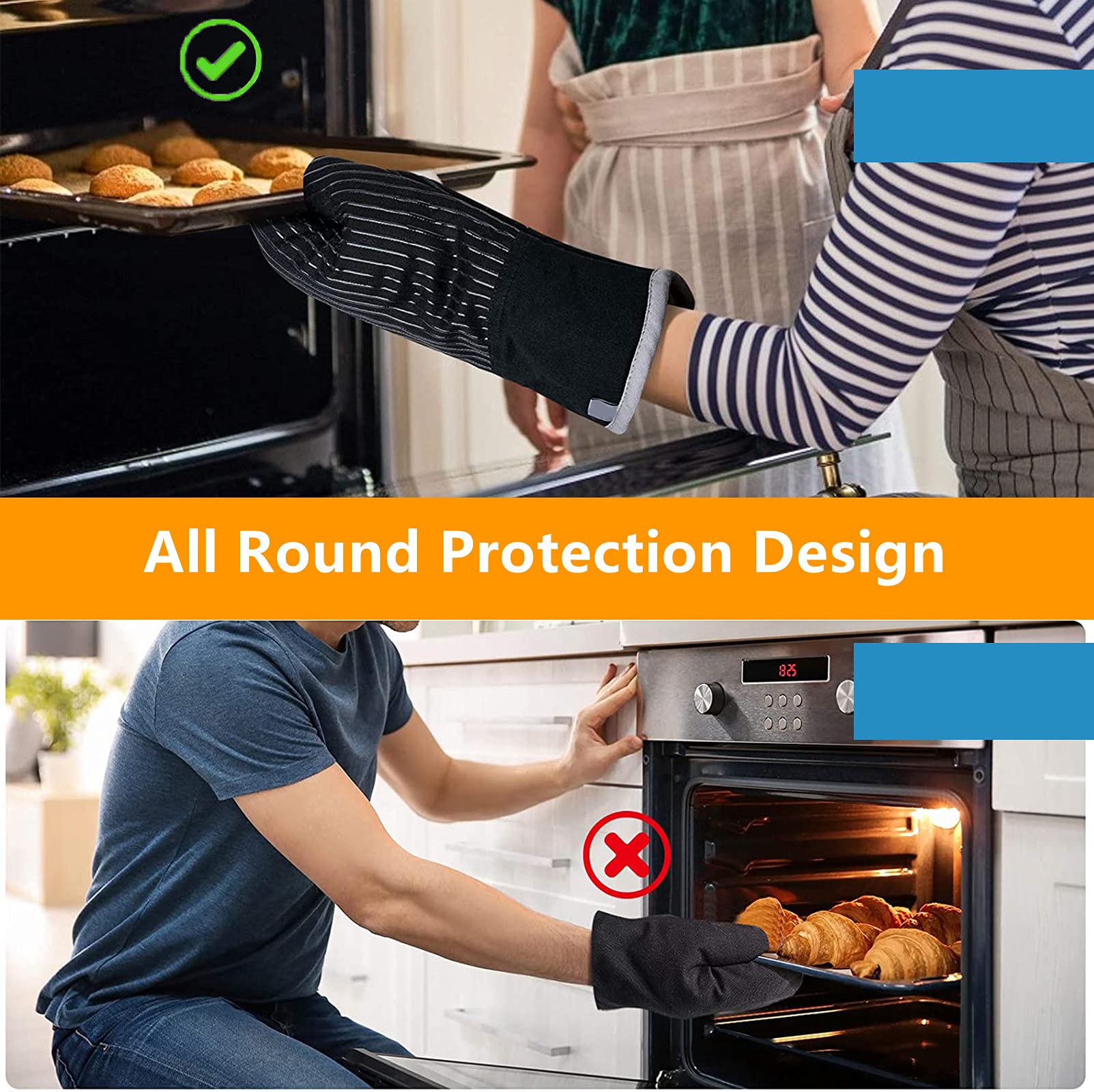 Guanti E Presine Da Forno In Silicone - Resistenti Fino A 250°C, Antiscivolo, Grigio, Set Completo - Foto 9