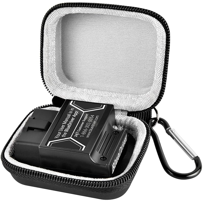 Estojo para scanner automotivo OBD2 Comecase compatível com BlueDriver Bluetooth Pro OBDII LSB2, interior cinza, OLP-11