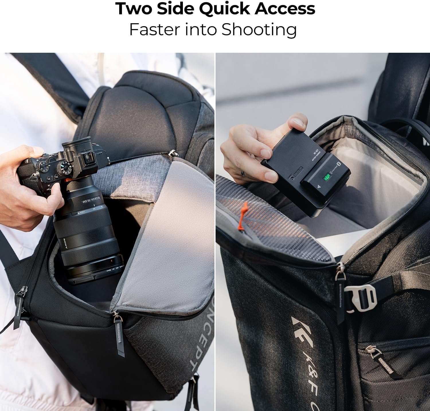 K&F CONCEPT Professional Camera bags for photographers 25L Large Capacity Camera Case Waterproof Photography Camera Backpack for Dslr Cameras - Image 4