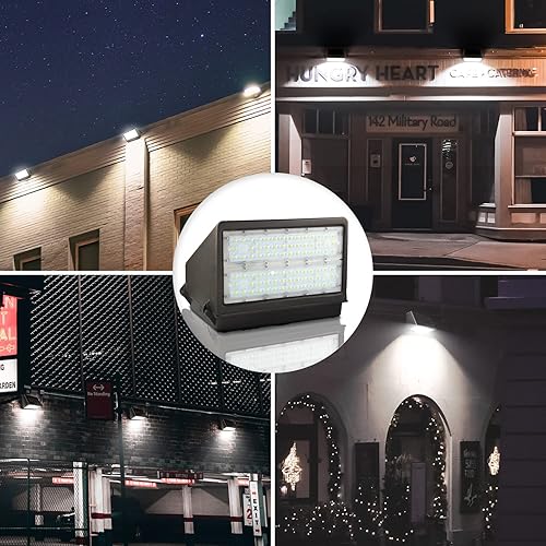 Miniatura 6 de OSTEK Paquete de luz LED de corte completo de 80 vatios con fotocélula del anochecer al amanecer, (equivalente a 300 W) 11200LM 5000K Paquete de luz