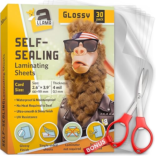 Vista 25 de Hojas de laminación autoadhesivas, 9 x 12 pulgadas, 4 mil de grosor, adecuadas para hojas de laminación autosellantes de tamaño carta, 8.5 x 11
