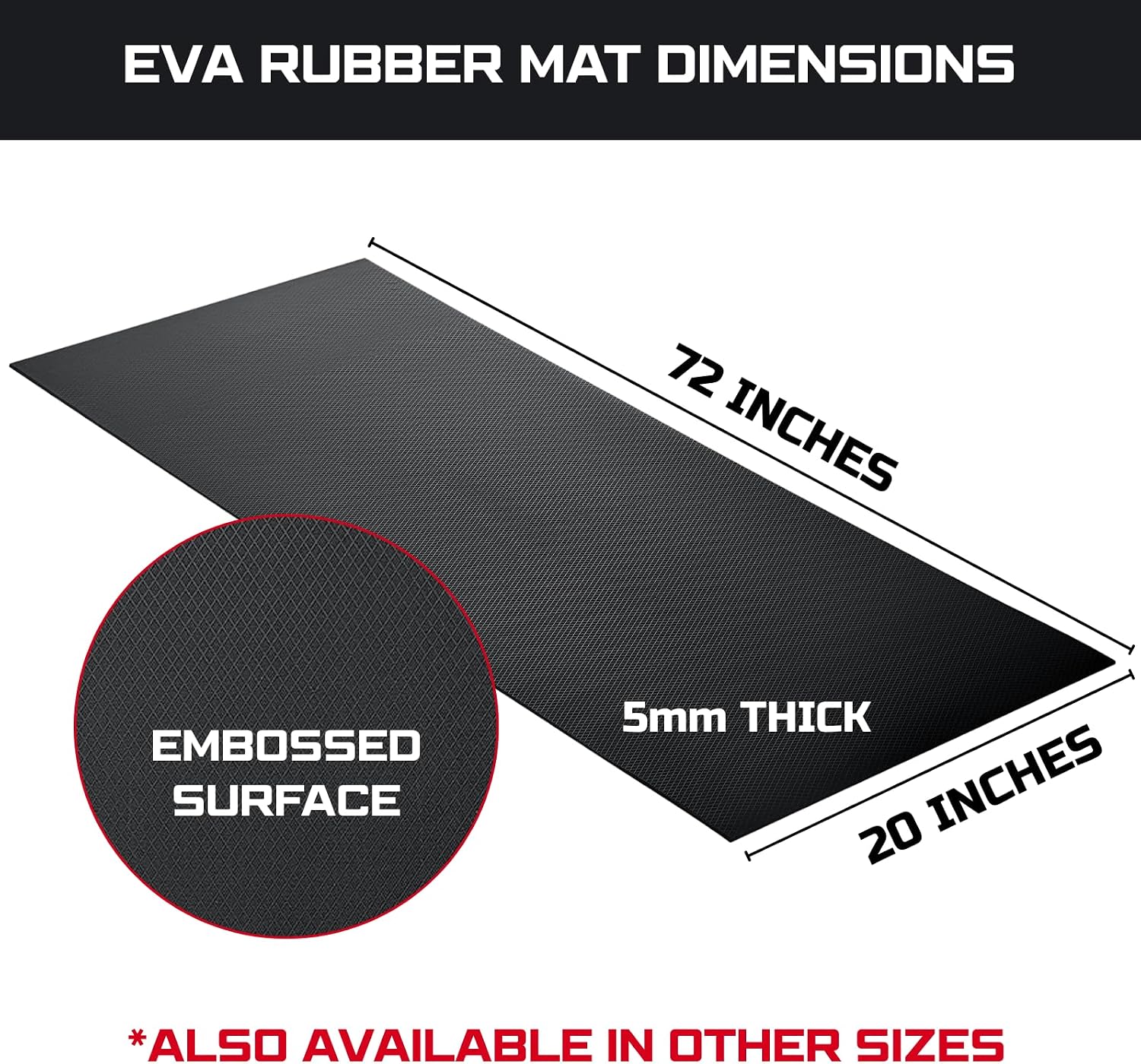 ONREVA Workbench Mat 20X72 Inches, 5mm Thick EVA Rubber Work Mat, Protect Your Work Bench Top, Heavy Duty Non-Slip Pad for Tool Box Top, Table, Tool Station Cover Liner Matt 72"X20"