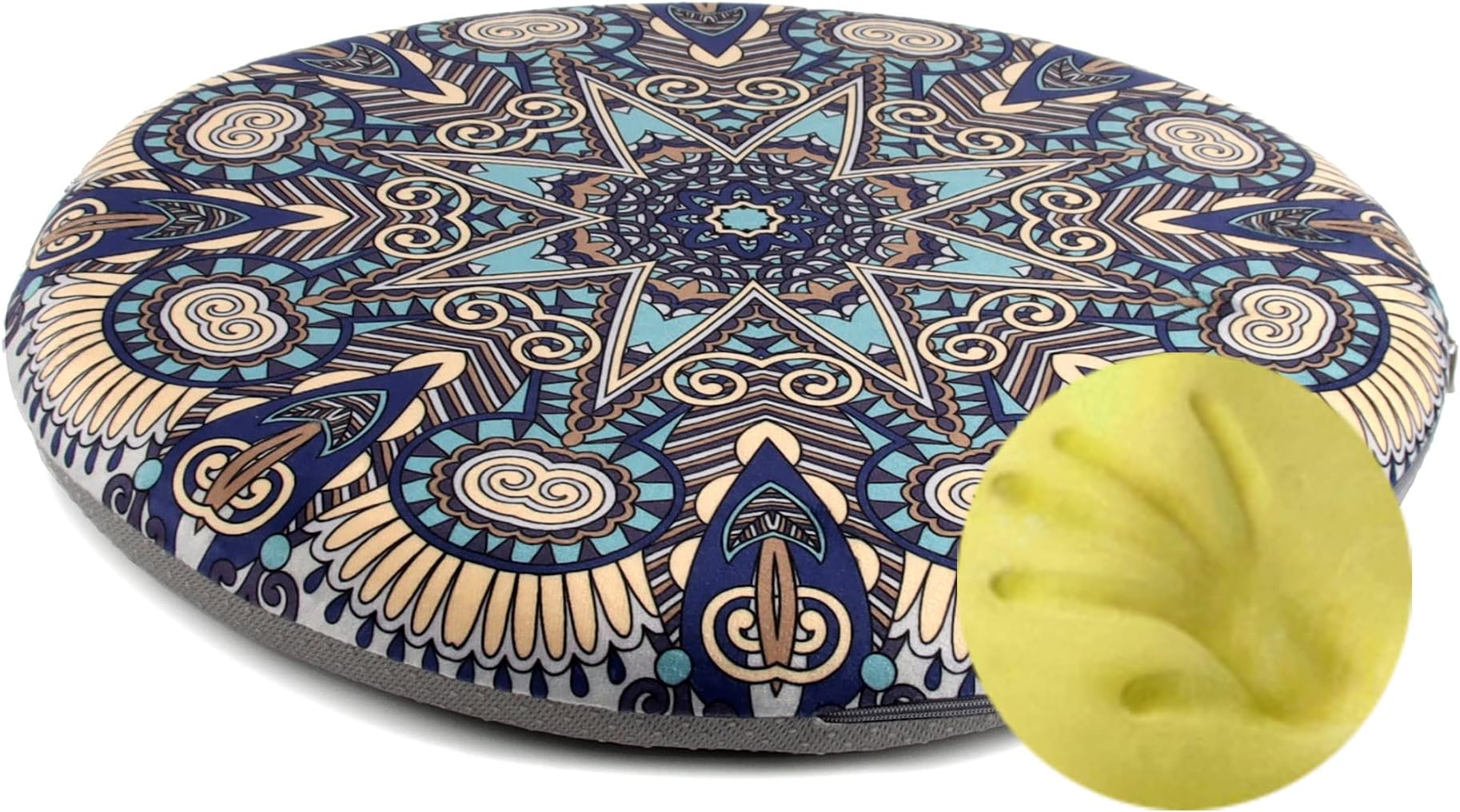 Sigmat Memory Foam Seat Cushion Anti-Slip Soft Round Stool Cushion Chair Pad 16 Inch Geometric