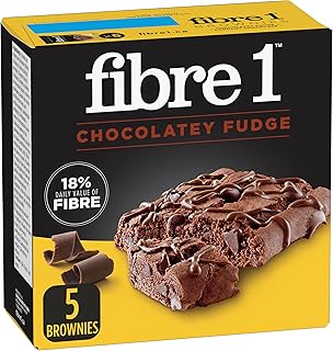 FIBRE 1 Chocolate Fudge Brownies Bars, Naturally Flavoured, Snack Bars, Pack of 5 Brownies Bars