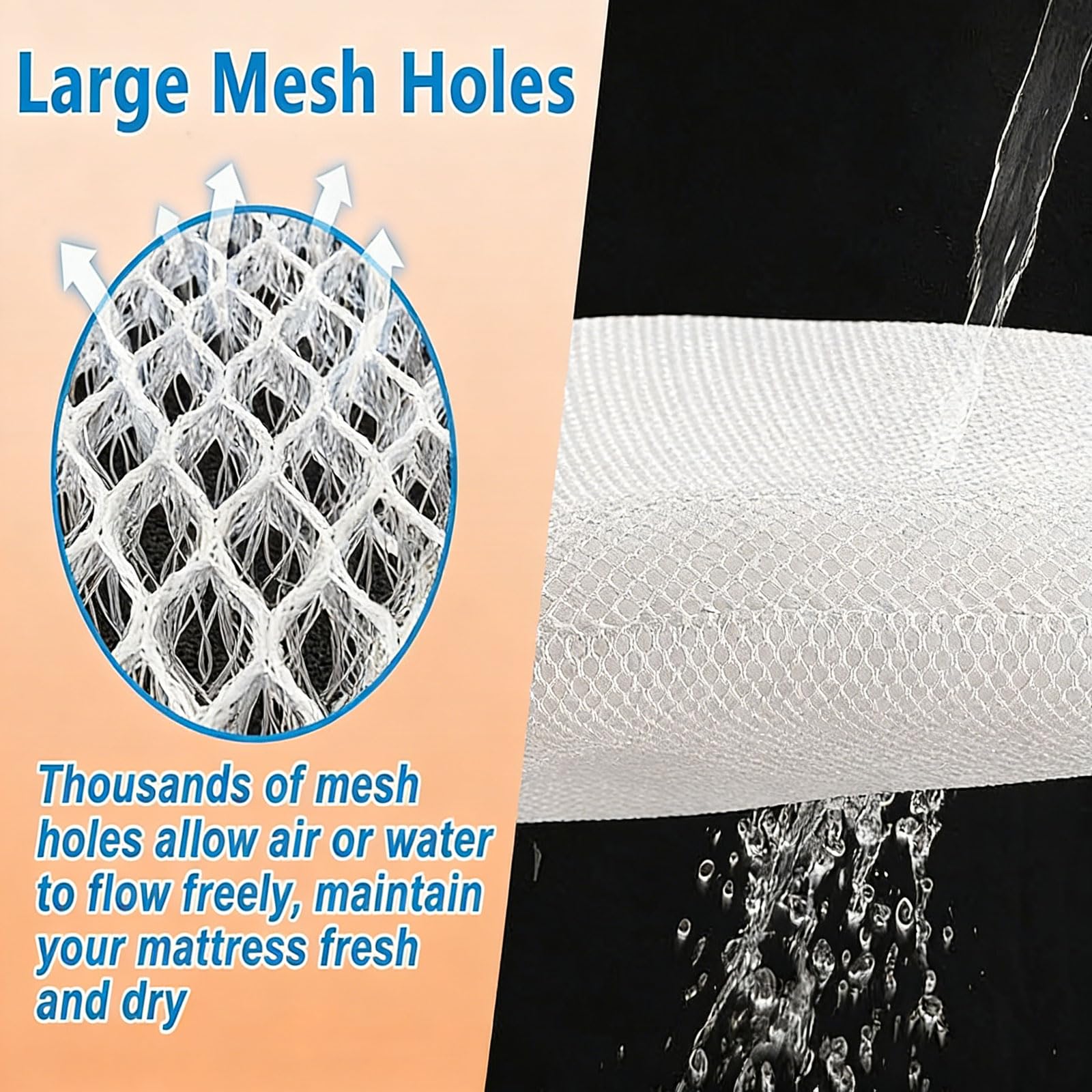 Atmungsaktives 3D Air Mesh Gewebe 3 Lagen Sandwich Abstandsgewebe aus Polyester für Matratzenunterlage Abstandsgewirke DIY Bastelarbeiten, Matratzenpolsterung, Auto(Size:2.1*2m,Color:Thickness 10mm)