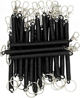 Retractable Coil Springs Keychain Coil Cord Keychain Holder Spring Coil Lanyard 20 Pack