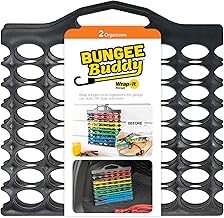 Bungee Buddy by Wrap-It Storage - Bungee Cord Holder (2-Pack) - Storage for Assorted Size Heavy Duty Bungee Cords or Straps with Hooks for Automotive and Garage Organization