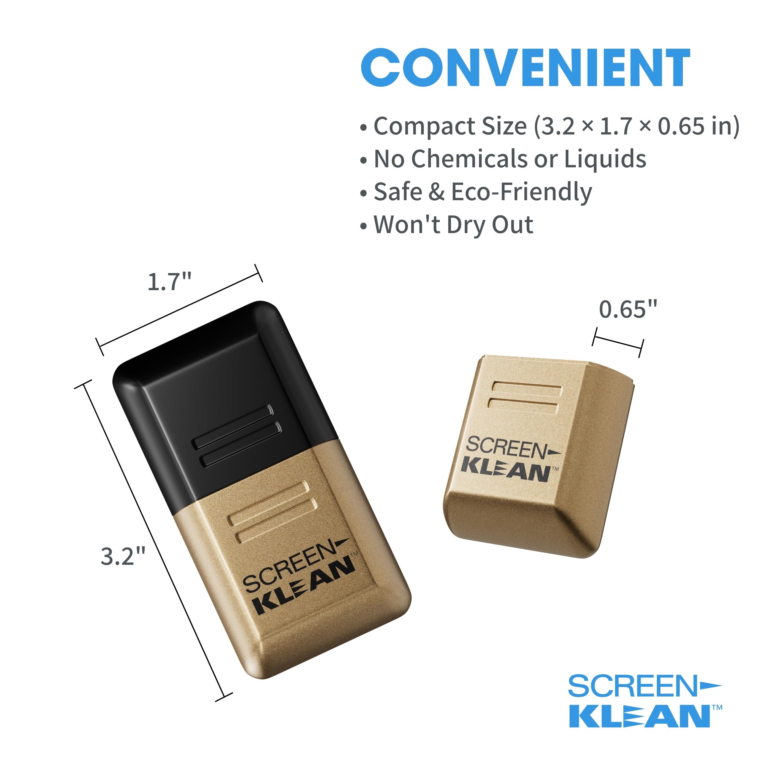 ScreenKlean - Limpiador de pantalla de tableta, compatible con iPad, Android y Amazon Tablet, con tecnología de microfibra de carbono, oro galvanizado, 1 unidad (paquete de 1)