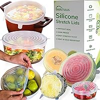 Vista 15 de Tapas elásticas de silicona reutilizables para almacenamiento de alimentos en el refrigerador, fundas elásticas resistentes al calor, tazas, latas