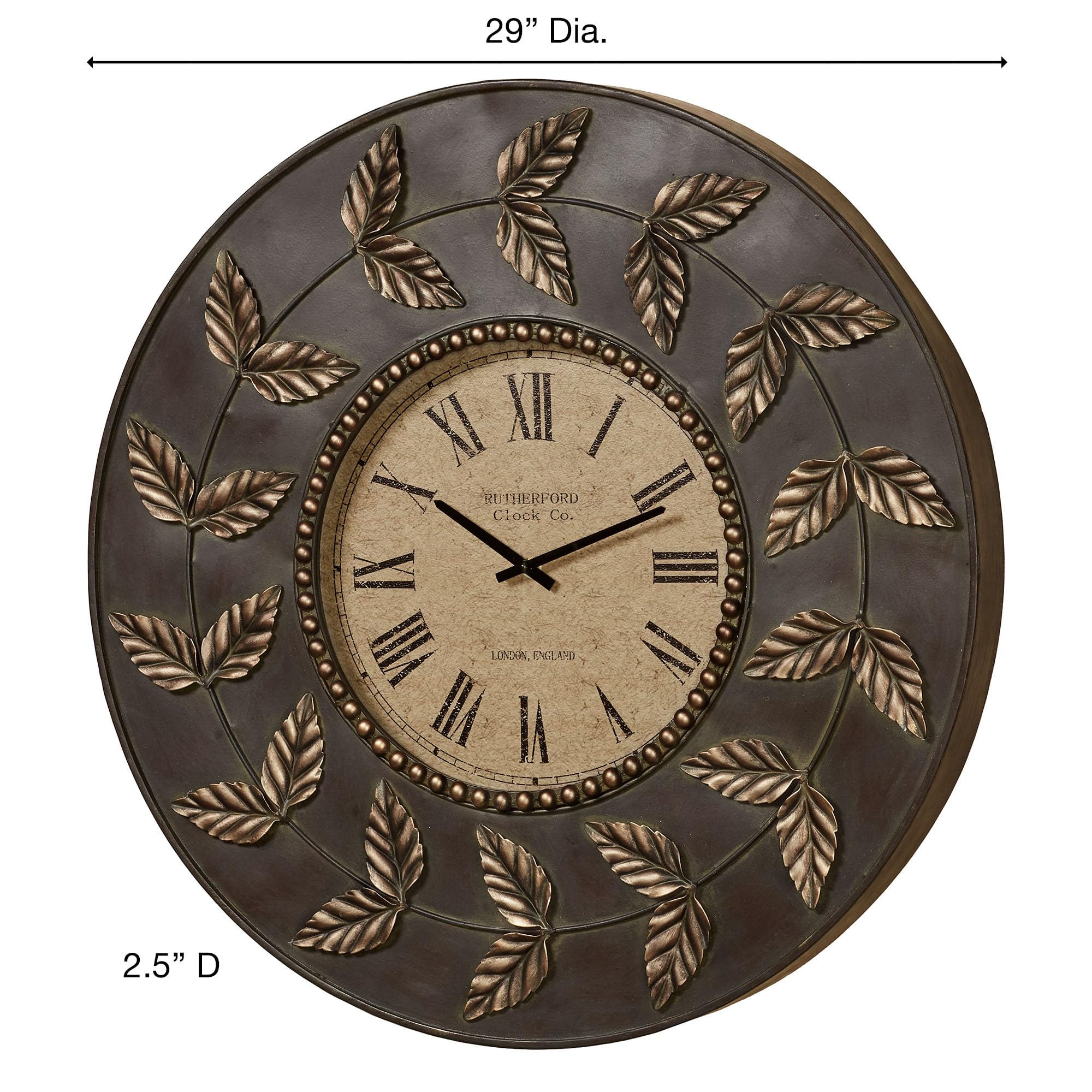 Amazon.com: Touch of Class Dixon Leaf Wall Clock Bronze/Gold
