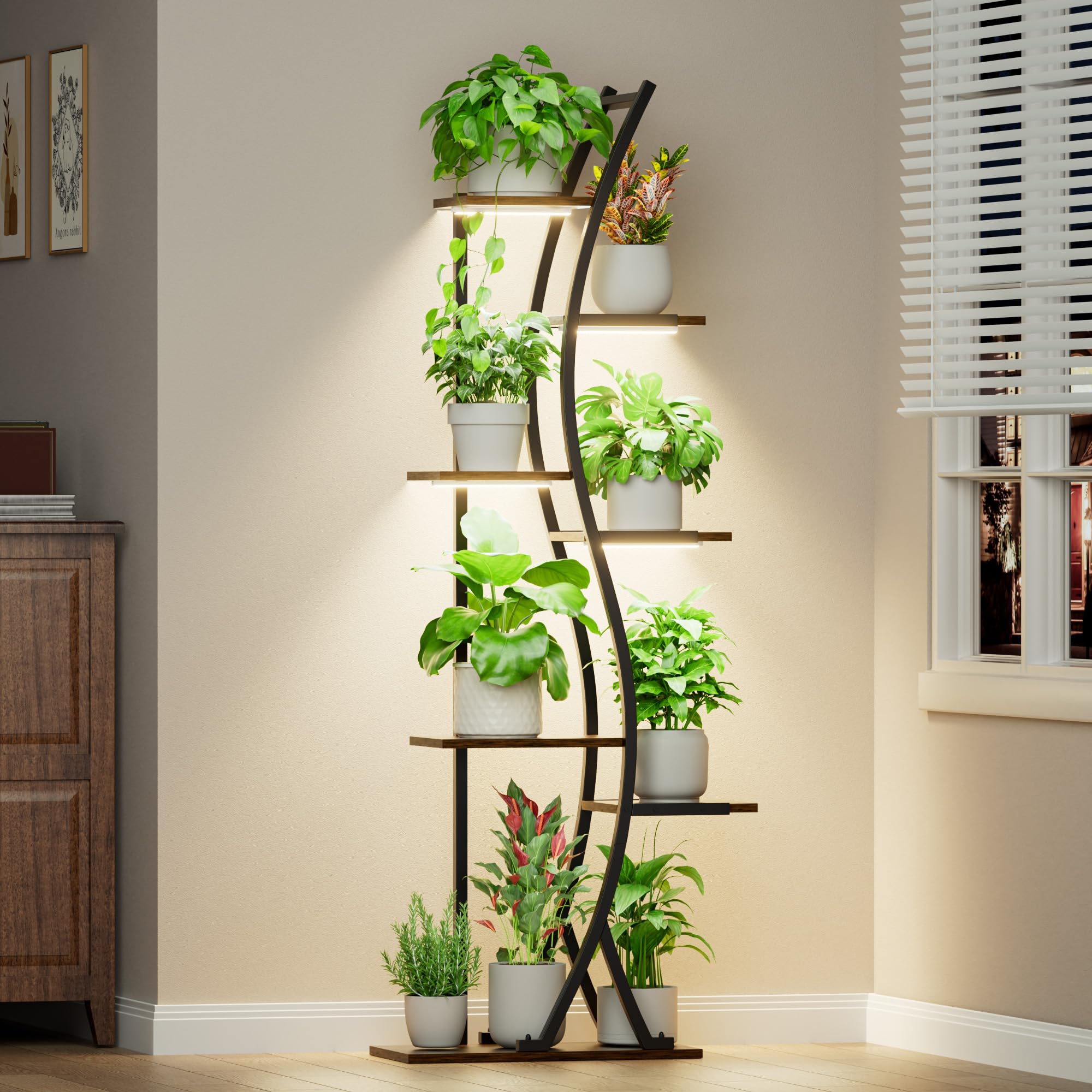 MJOMKN 62 Plant Stand with Grow Lights