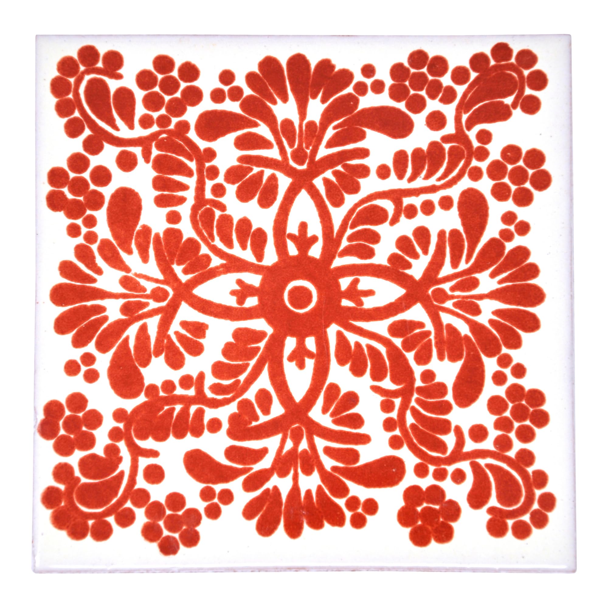 Tumia LAC Handmade Mexican Talavera Tile - Authentic Style Gilberto Ceramic Tiles for Crafts, Backsplashes and Home Improvement - Individual Tile