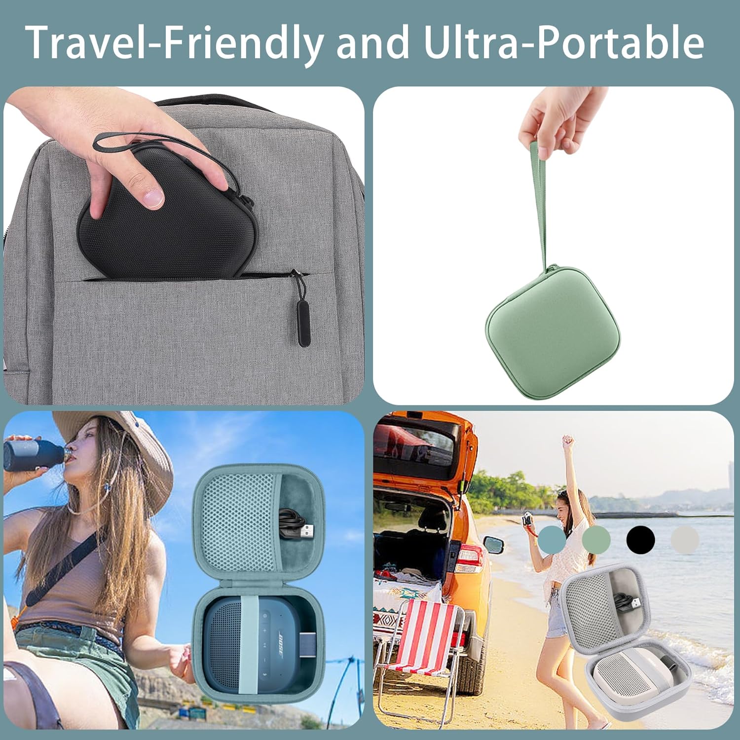 for Bose New SoundLink Micro 2nd Gen Portable Bluetooth Speaker Hard Protective Case, Portable Travel Case with Carabiner (Blue) - co2CREA - Image 9