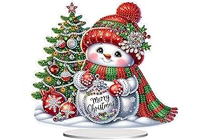 Christmas Tree and Snowman Diamond Art Desk Ornament Painting Kit