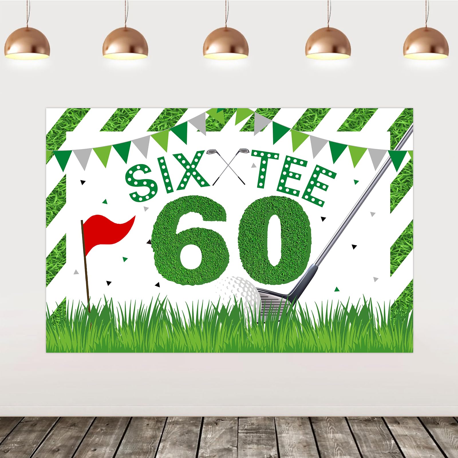 Décoration de fête d'anniversaire pour homme de 60 ans thème golf cadeau papa