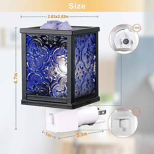 Miniatura 6 de CVHOMEDECO. Calentador eléctrico marroquí de cera derretida, calentador de velas decorativo para velas perfumadas, cera derretida, tartas y aceites