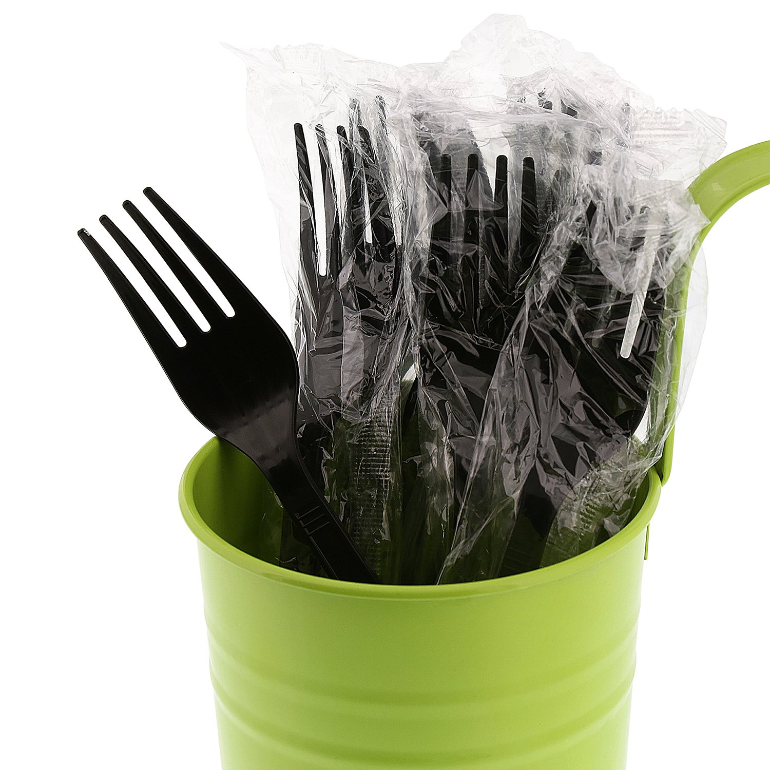 AmerCareRoyal Medium-Heavy Weight Individually Wrapped Disposable Polypropylene Plastic Forks for Restaurants and Catering – Plastic, White, Pack of 1000, Model P1405FB-C