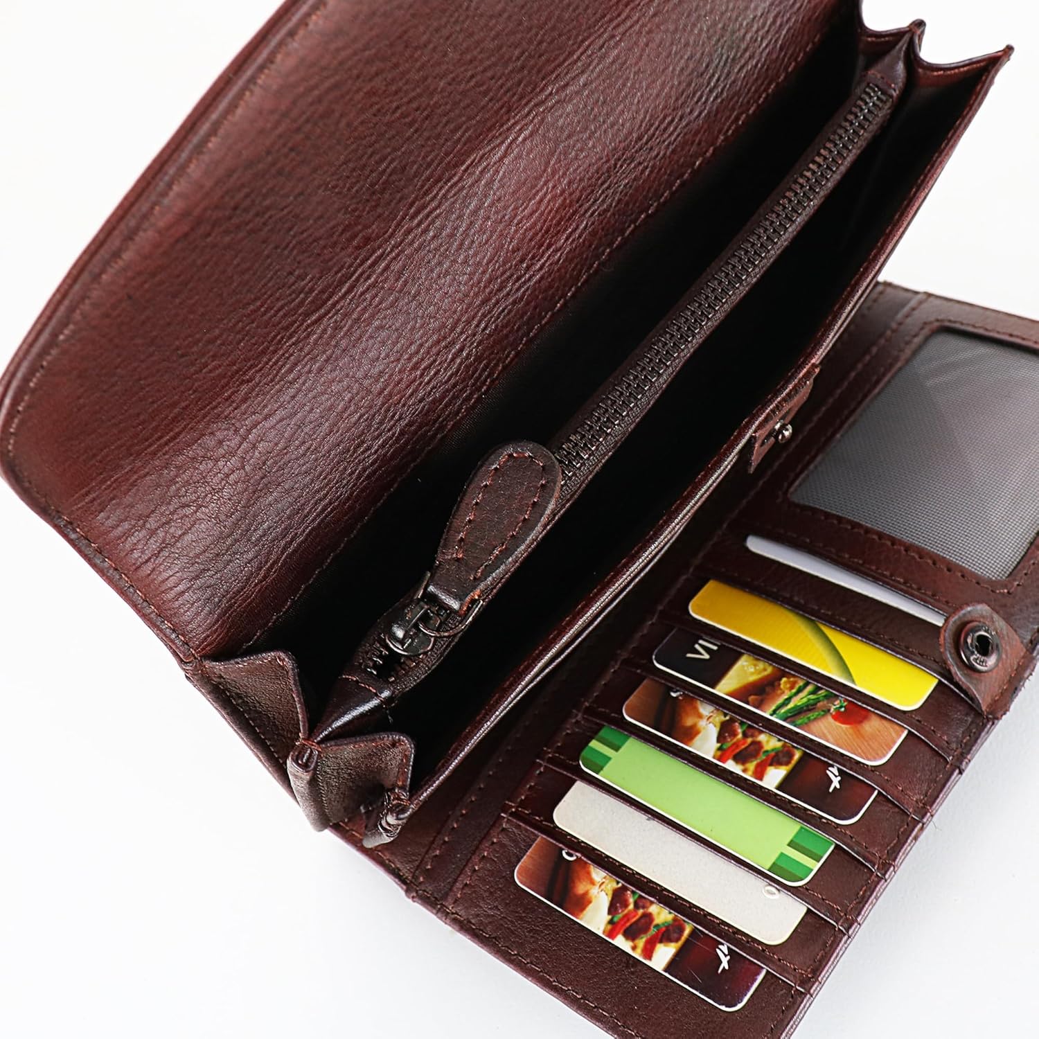 ORIREAL Women's Wallet Genuine Leather Wallet for Ladies Large Capacity Hand-Crafted Wallet Card Holder Purse - Image 4