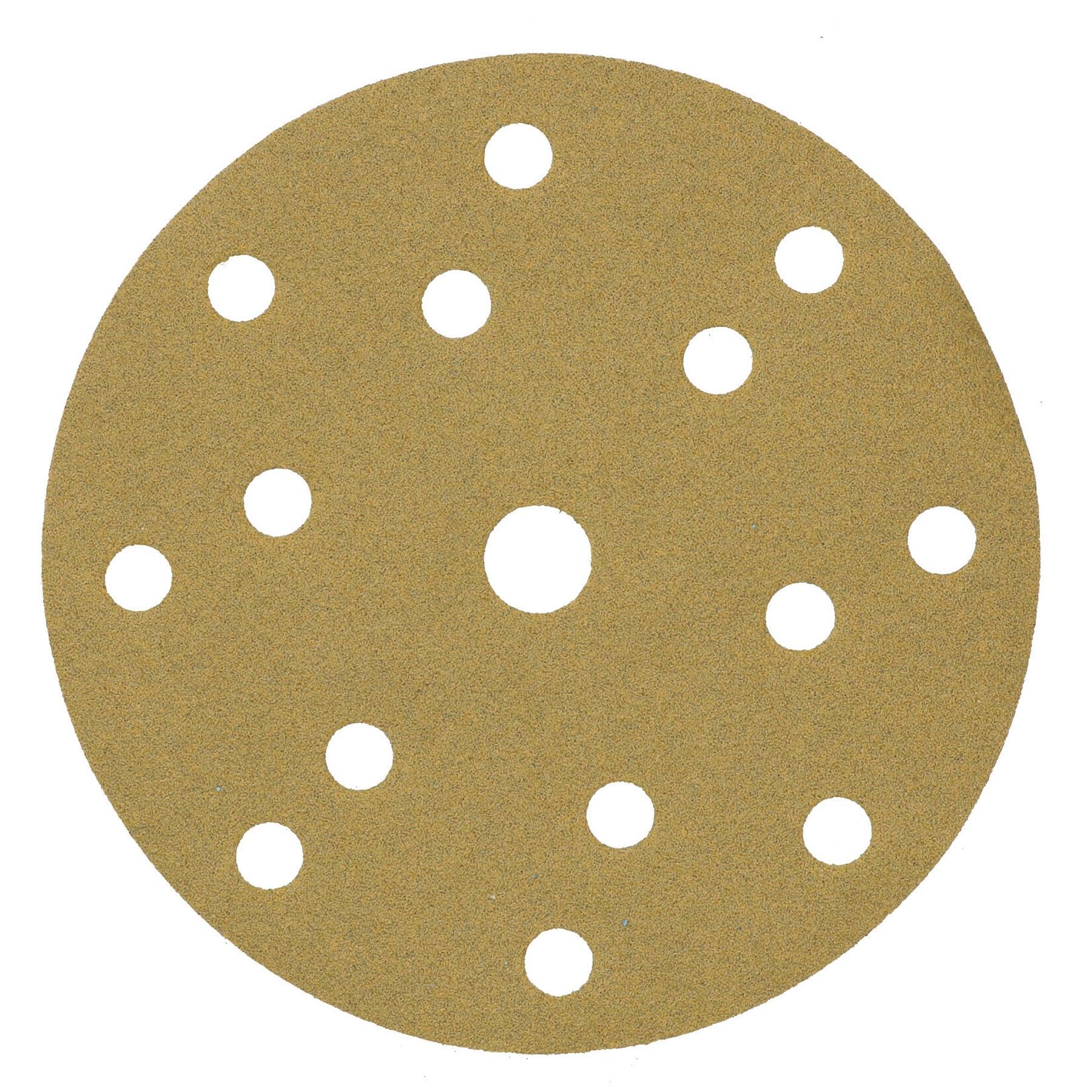 Discos de lijado de 150 mm, óxido de aluminio abrasivo, grano 240, gancho de 15 agujeros + bucle, 200 unidades