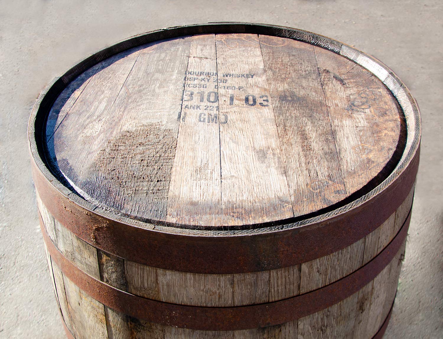 Temesso Botte da Whisky in Rovere, barile, da Usare Come Tavolo, Decorazione - 190 Litri (Trattamento Oliato)
