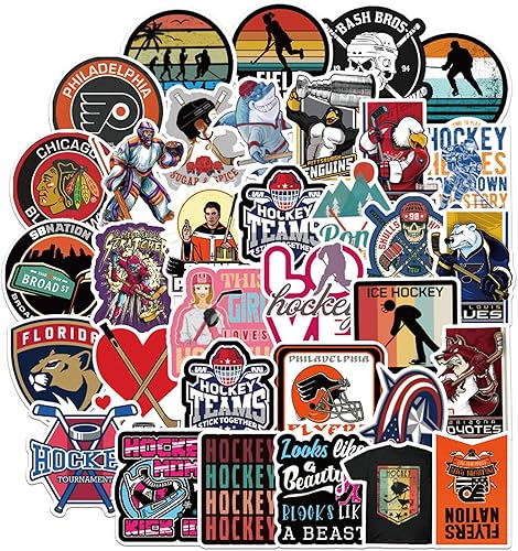 Miniatura 2 de 100 calcomanías de hockey perfectas para botellas de agua, tazas, laptop, guitarra, automóvil, motocicleta, bicicleta, patineta, caja de equipaje