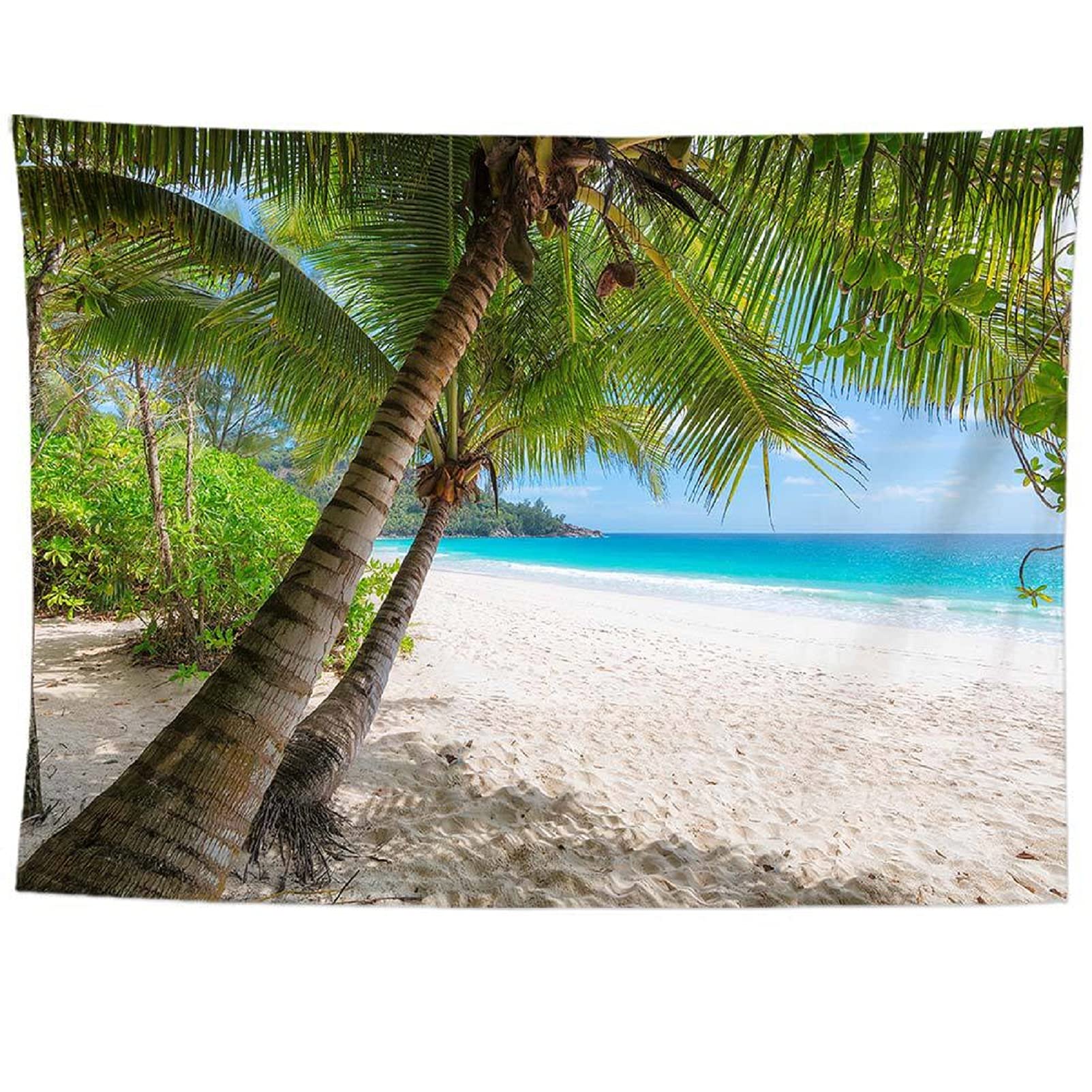 izielad Beach Palm Coconut Tree Tropical Seaside Wall Hanging Tapestry for Bedroom Living Room Dorm 150X230CM 59X90.5IN