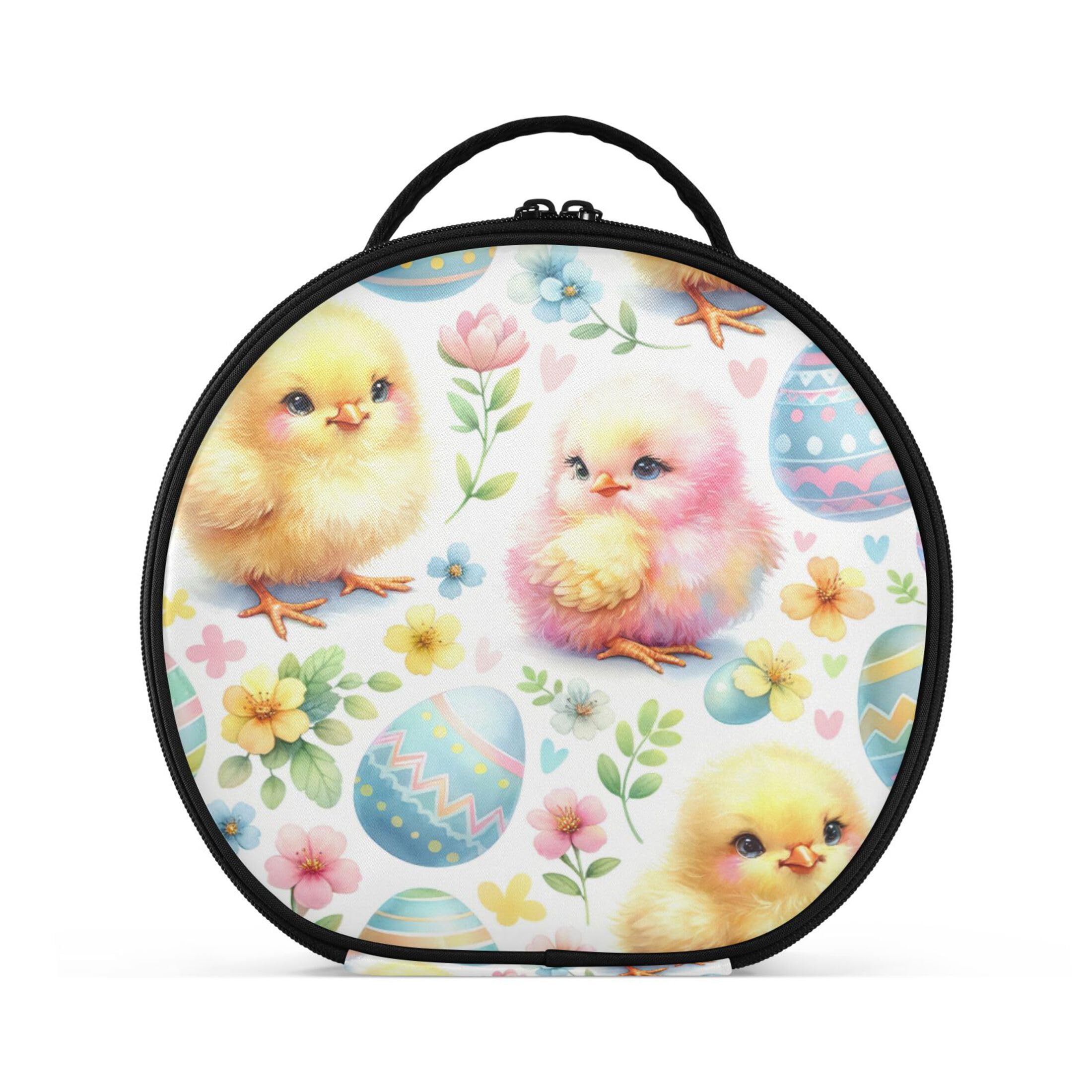 Takiito Easter Chick Travel Makeup Case Portable Makeup Box Artist Cosmetic Case Organizer With Adjustable Dividers