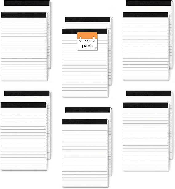 12 Pack A6 Note Pad for Office Small Notepads 4 x 6 Inch for Grocery