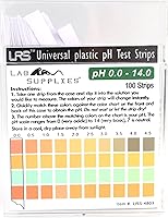 Vista 1 de Tiras de prueba de pH de plástico, aplicación universal (pH 0.0-14.0, intervalos de pH 0.5), 100 tiras