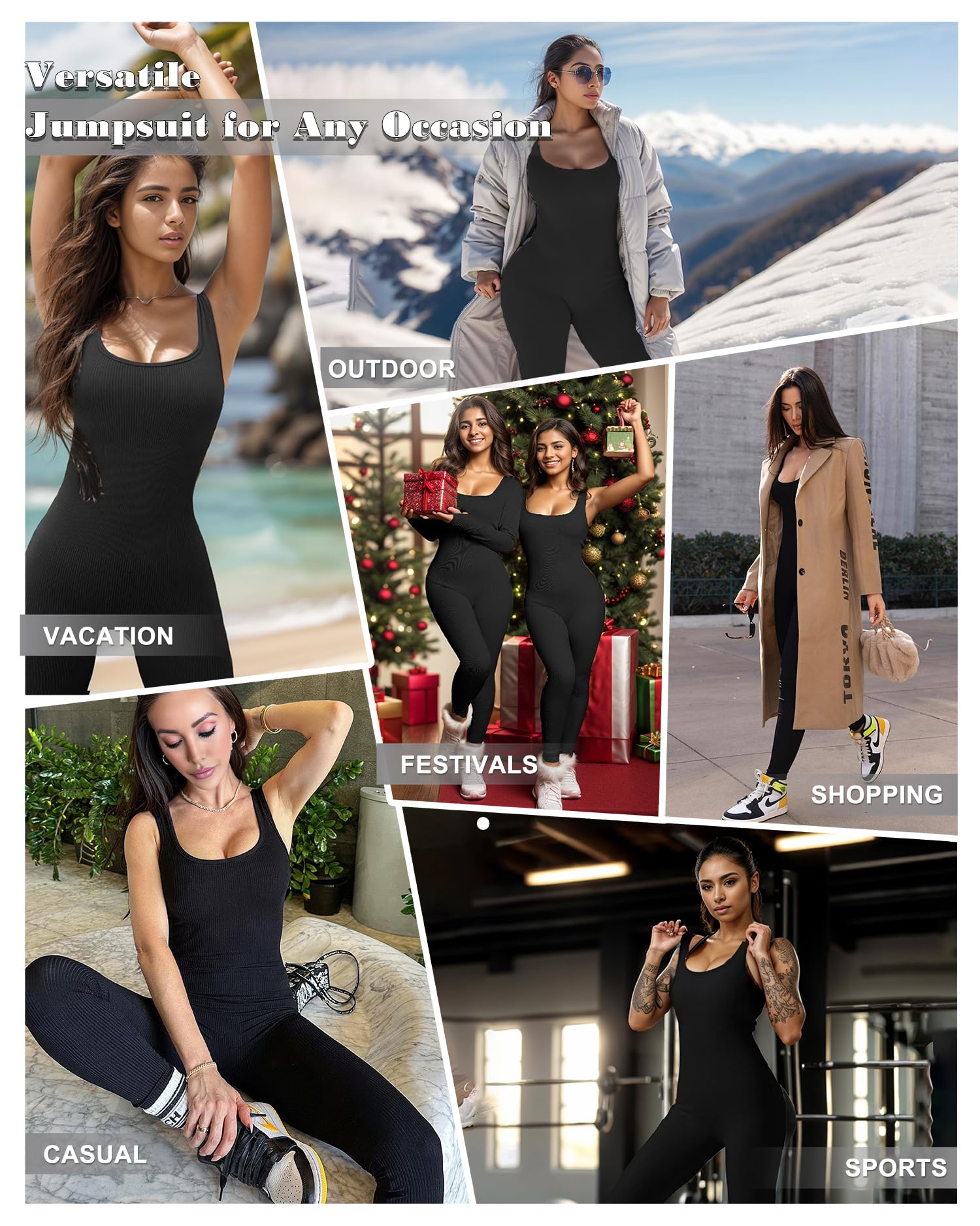 Merlvida Jumpsuit Donna Tuta Intera Donna Sportiva Completo Palestra Senza Cuciture Sport Abbigliamento Palestra Sexy Bodysuit Tutina Elegante Aderente Gym Yoga Workout