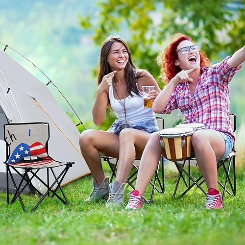 Miniatura 6 de 4th of July Independence Day Red and Blue Lips Portable Backpack Beach Chairs for Adults Ultralight Camp Chair with Carrying Bag Hiking Chair for