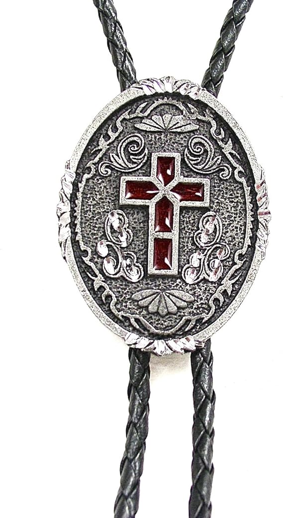 Diamondcut Red Enamel Cross Religious Bolo Tie at Amazon Women’s