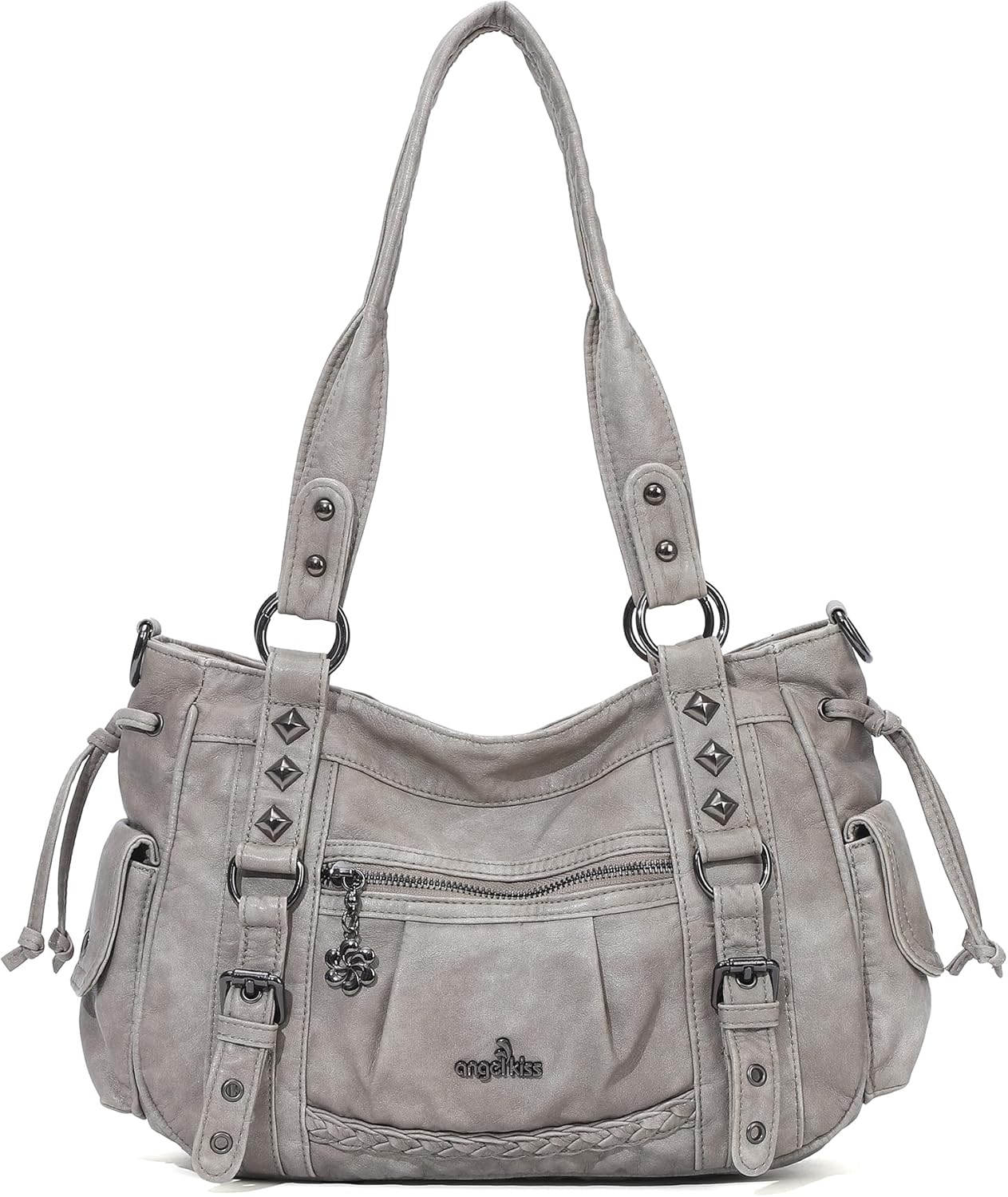 Angel Kiss Shoulder Bag For Women Multi Pocket Retro Hobo Handbags Satchel Tote Bag