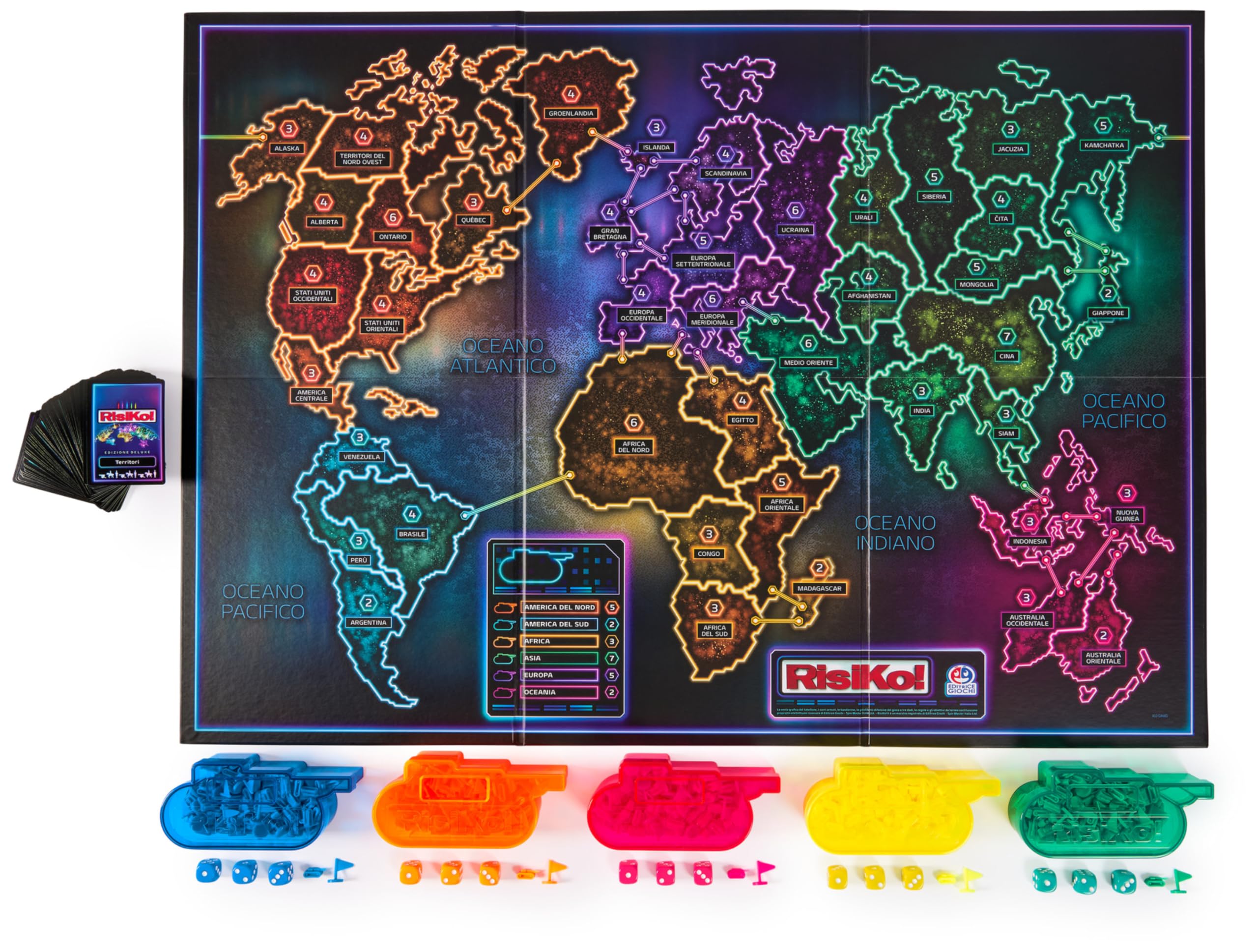 Editrice Giochi, Risiko Edizione Deluxe, Giochi in Scatola, Giochi di Società e Strategia per Famiglia e Amici, Giochi da Tavolo per Adulti e Bambini, da 3 a 5 Giocatori, 10+ Anni
